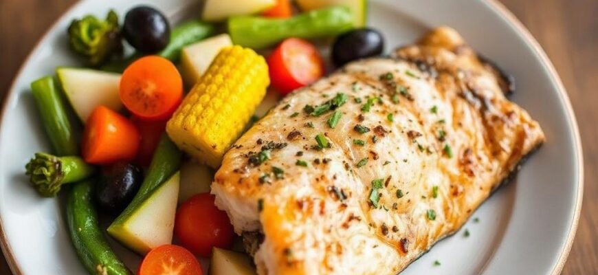 Лёгкие и вкусные блюда при панкреатите: запечённые овощи и нежирная рыба на пару